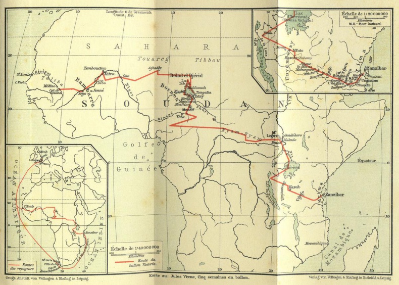 Пять недель на воздушном шаре