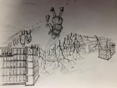 Хольмер Марина - На крыльце под барельефом