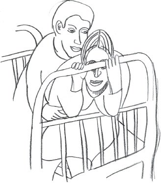 С птицей на голове