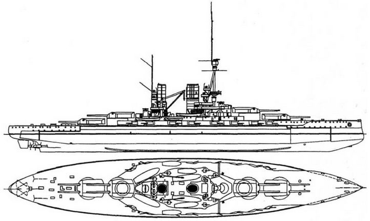 Линейные корабли типа "Баерн". Последние дредноуты империи кайзера Вильгельма II.