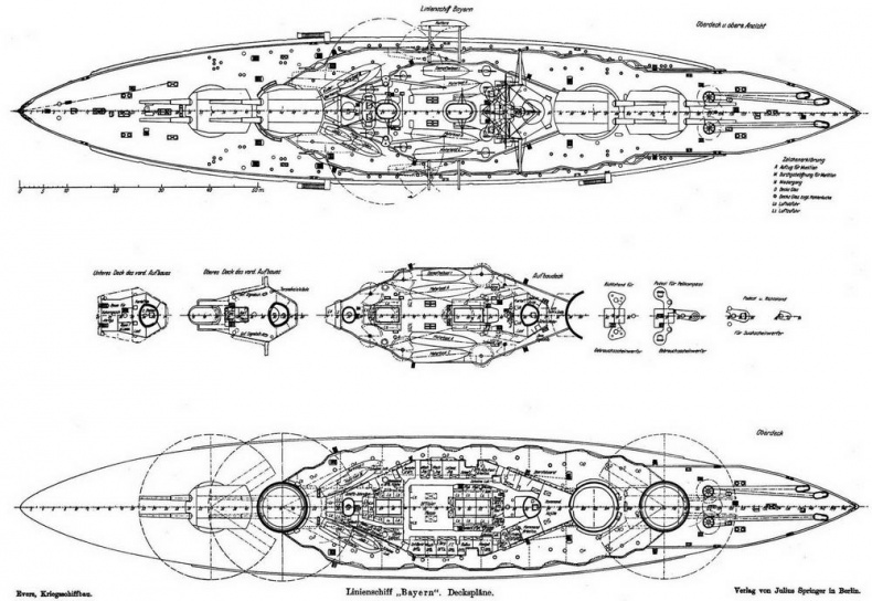 Линейные корабли типа "Баерн". Последние дредноуты империи кайзера Вильгельма II.